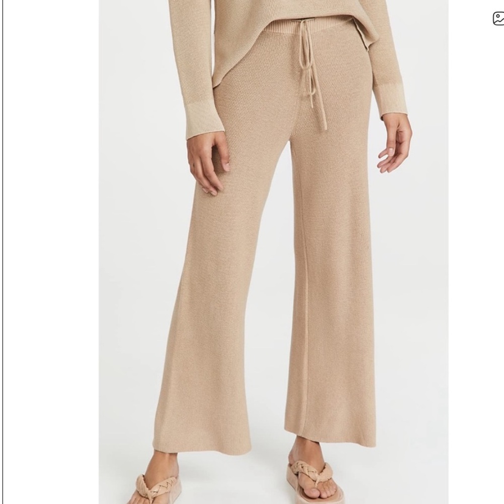 Rails Brook Pant Cotton Cashmere Wide Leg Cropped Ribbed Pull On Pants Large
